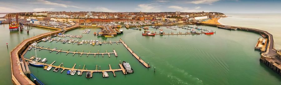 Royal marina, aerial panoramic view