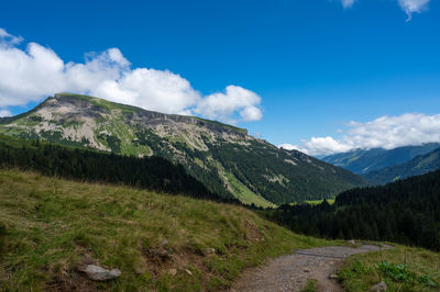 Scenic view of mountains against sky