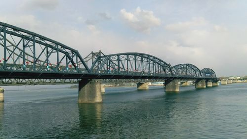 Bridge over river against sky