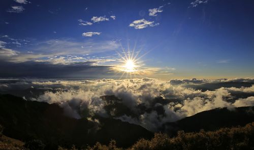 Scenic view of cloudscape against sky during sunset