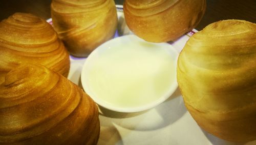 Close-up of food on table