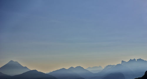 Scenic view of mountains against sky