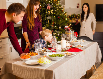 Group of people in restaurant