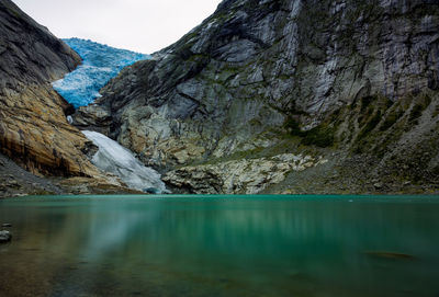 Scenic view of lake against mountains