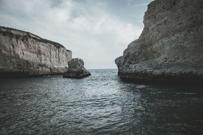 Rock formations in sea