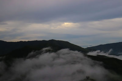 Scenic view of dramatic sky during sunset