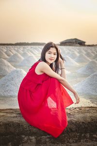 Portrait of beautiful woman smiling