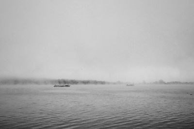 Boat sailing in sea