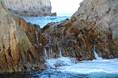 Rock formations in sea