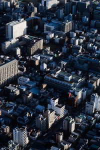 High angle view of buildings in city