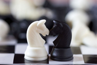 Close-up of chess pieces