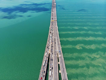 High angle view of bridge over sea