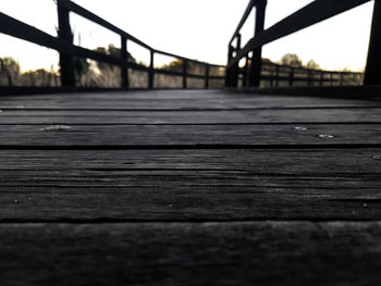 Surface level of wooden walkway