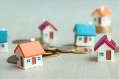 Close-up of toy on table at home