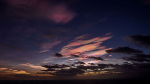 Low angle view of sky during sunset