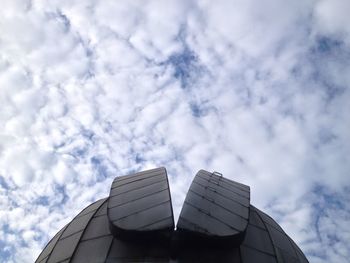 Low angle view of modern building against sky