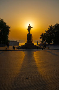 View of statue at sunset