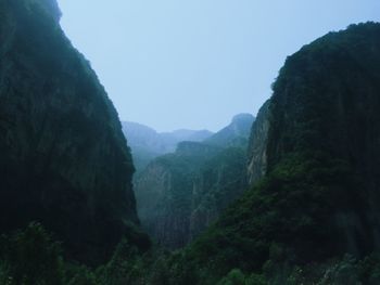 Scenic view of mountains against clear sky