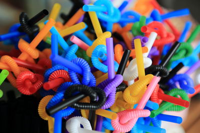 Colorful knotted drinking straws