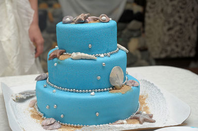 Close-up of cake on table