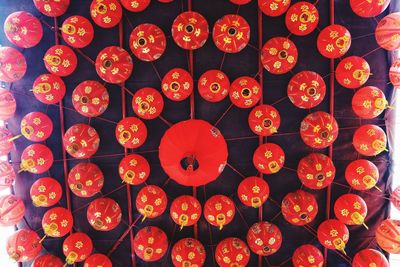 Full frame shot of illuminated lanterns