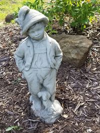 Statue on field