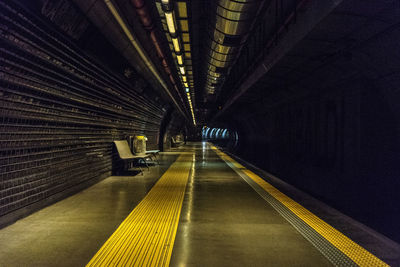 Empty illuminated tunnel