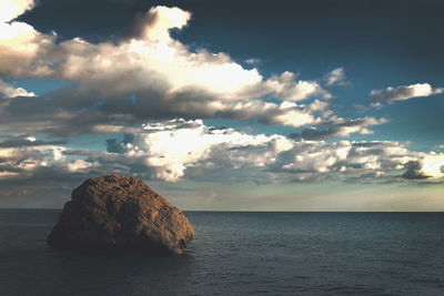 Scenic view of sea at sunset