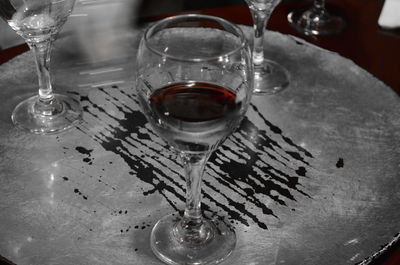 Close-up of drinking glass on table