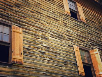 Low angle view of house window
