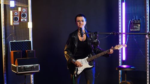 Young man playing guitar