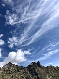 Low angle view of mountain against sky