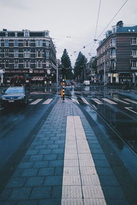 Wet city street during monsoon