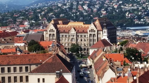 High angle shot of townscape