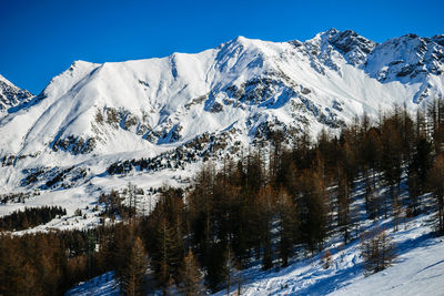 Snow covered mountain against sky