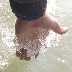 Woman standing in water