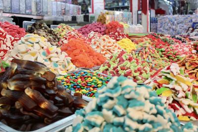 Various fruits for sale at market stall