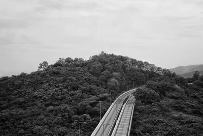 View of train on mountain road