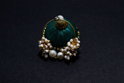 High angle view of birds over black background