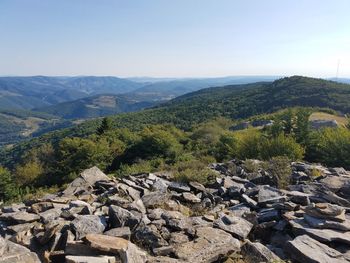 Scenic view of landscape against clear sky