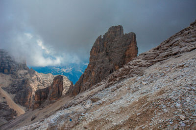 Scenic view of rocky mountains against sky