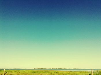 Scenic view of landscape against clear sky