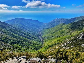 Scenic view of mountains against sky