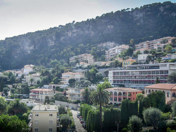 High angle view of city