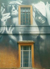 Low angle view of window on building