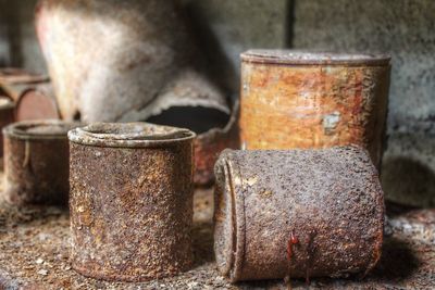 Close-up of old rusty metal