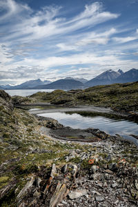 Scenic view of river against sky