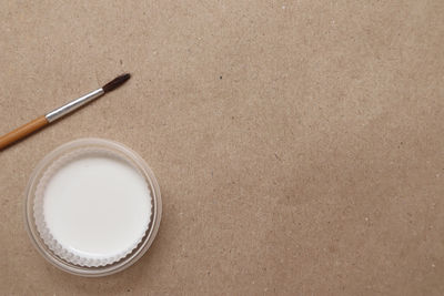 High angle view of coffee on table