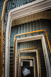 High angle view of spiral stairs