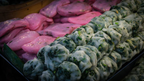 High angle view of vegetables for sale in market
